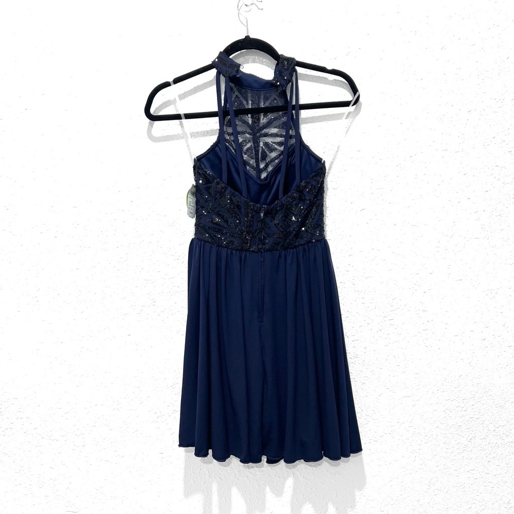Speechless Midnight sequin halter Blue mini Dress 3